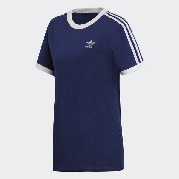 Adidas textile tee shirt 3 stripes tee dkblue dv2592 bleuA180801_5