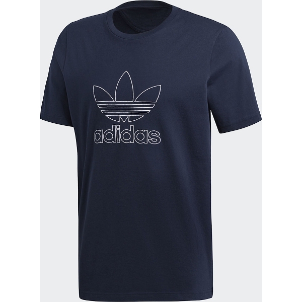 Adidas textile tee shirt outline tee bleu