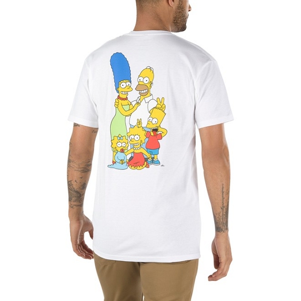 Vans textile tee shirt vans x the simpsons family ss the simpsons family vn0a4rtozzz1 blancC250201_2
