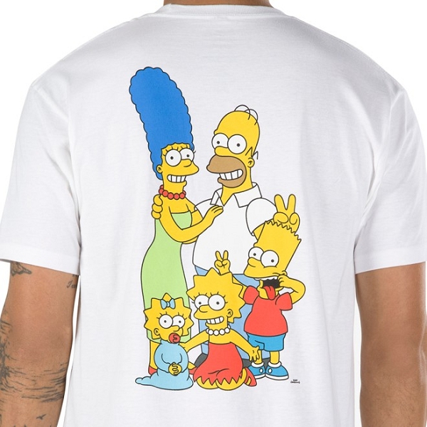 Vans textile tee shirt vans x the simpsons family ss the simpsons family vn0a4rtozzz1 blancC250201_3
