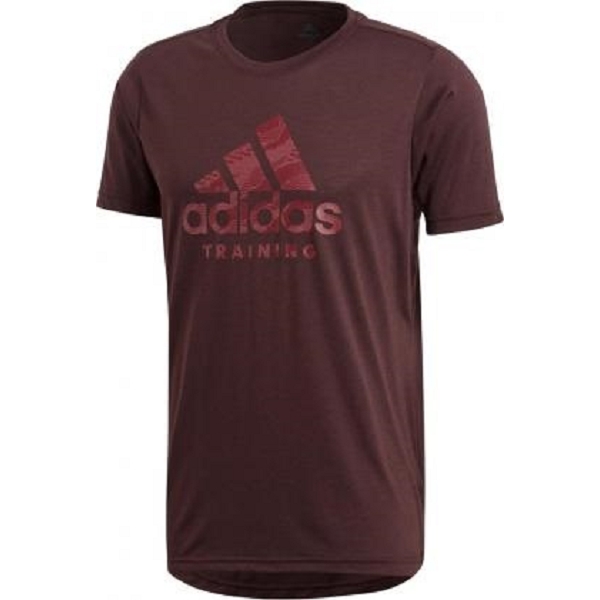 Adidas textile tee shirt freelift logo di0403 bordeaux