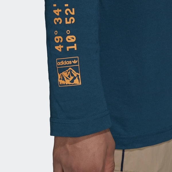 Adidas textile tee shirt longsleeve bleuD050601_5