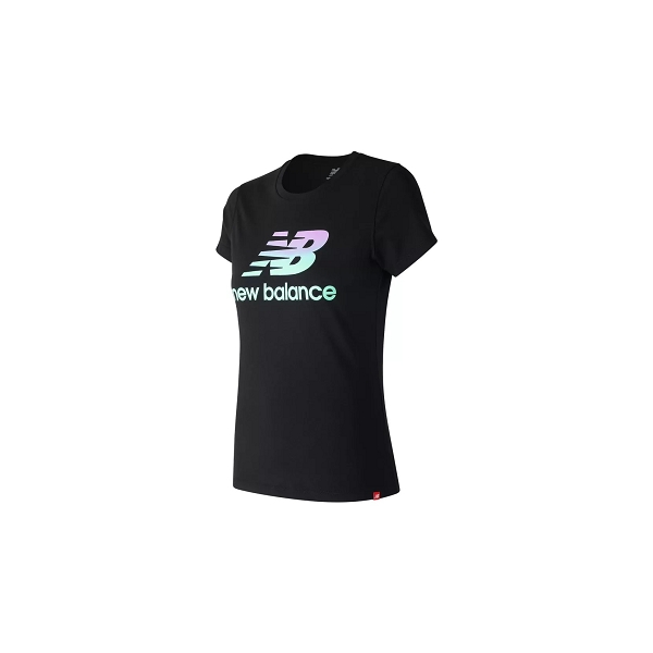 New balance textile tee shirt wt91576bk bleu