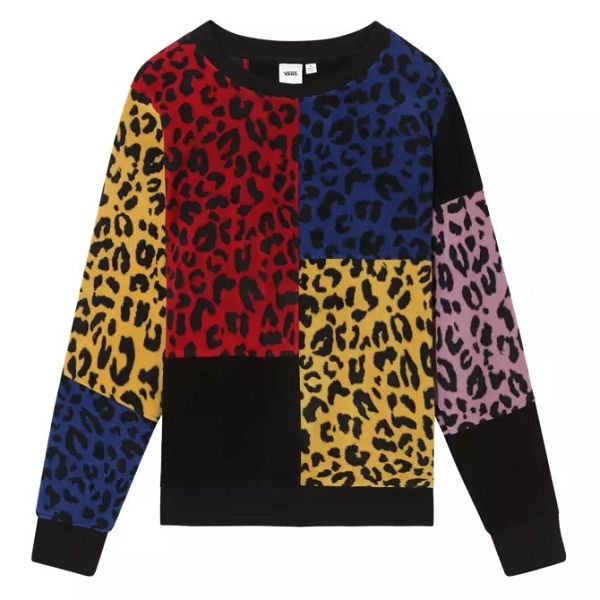 Vans textile sweat wm wyld tangle crew leopard multicolore