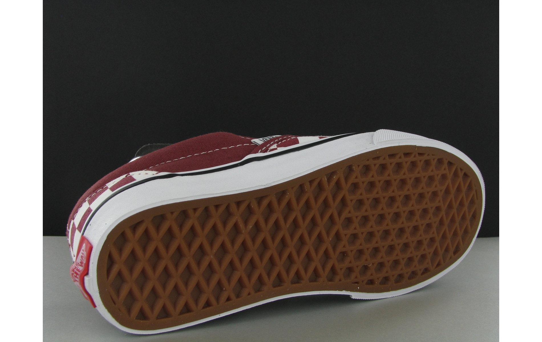 vans slip on damier bordeaux