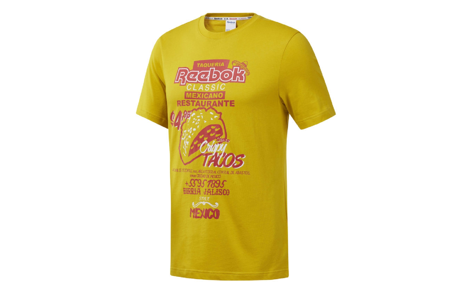 reebok classic t shirt femme jaune