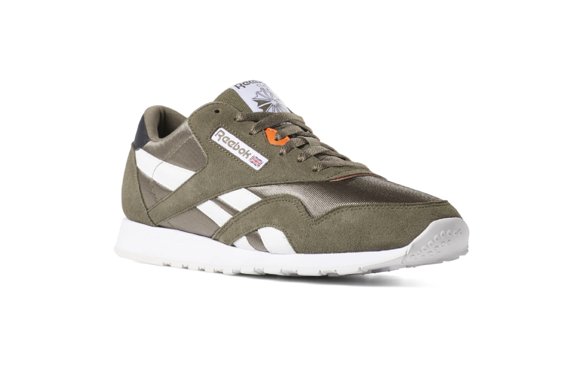 reebok khaki classic nylon trainers