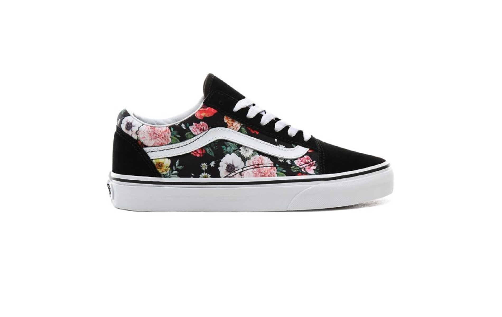 vans fleur noir et blanc