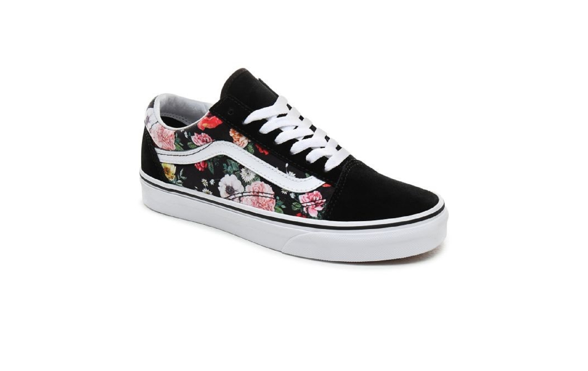 vans avec fleur rose