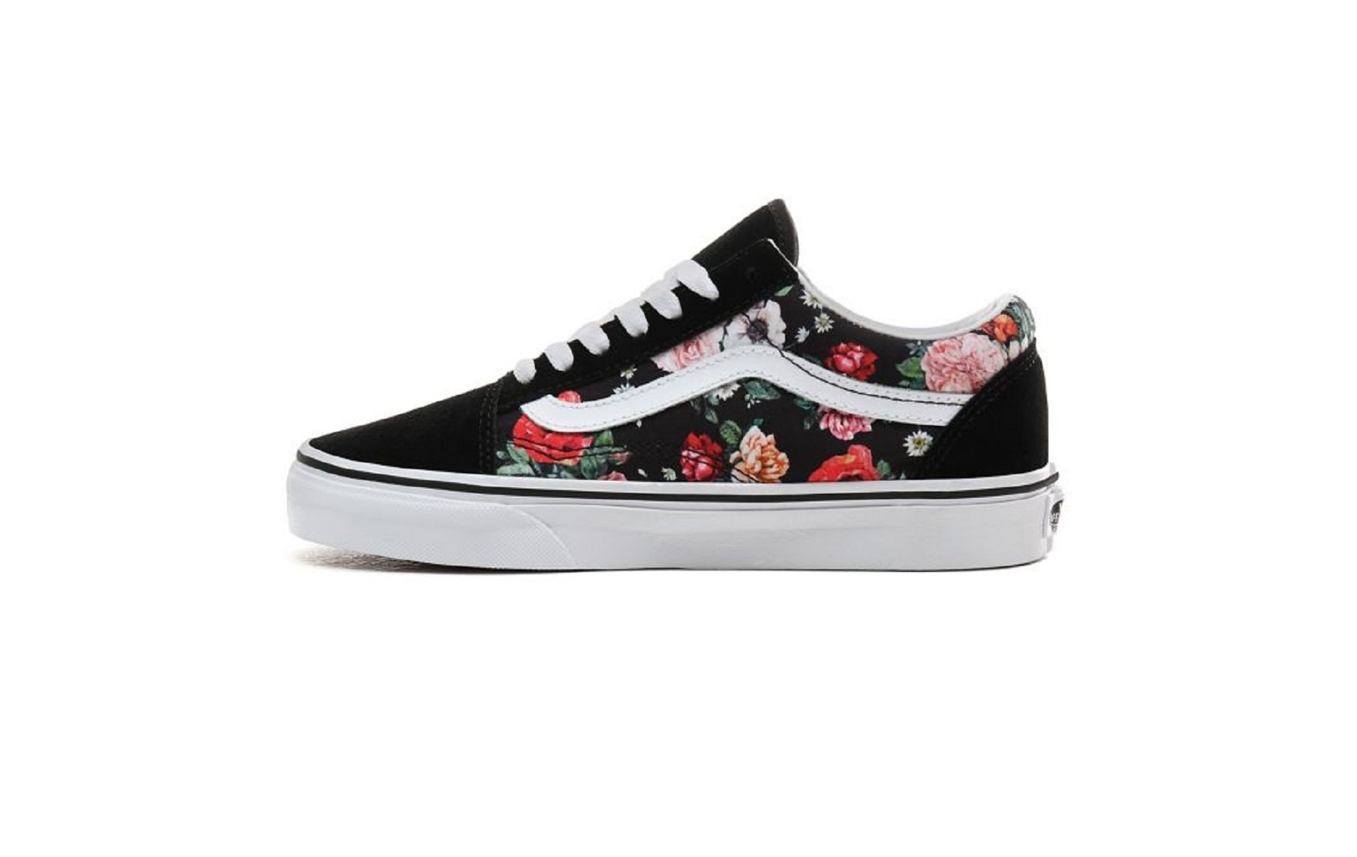 vans avec fleur rouge