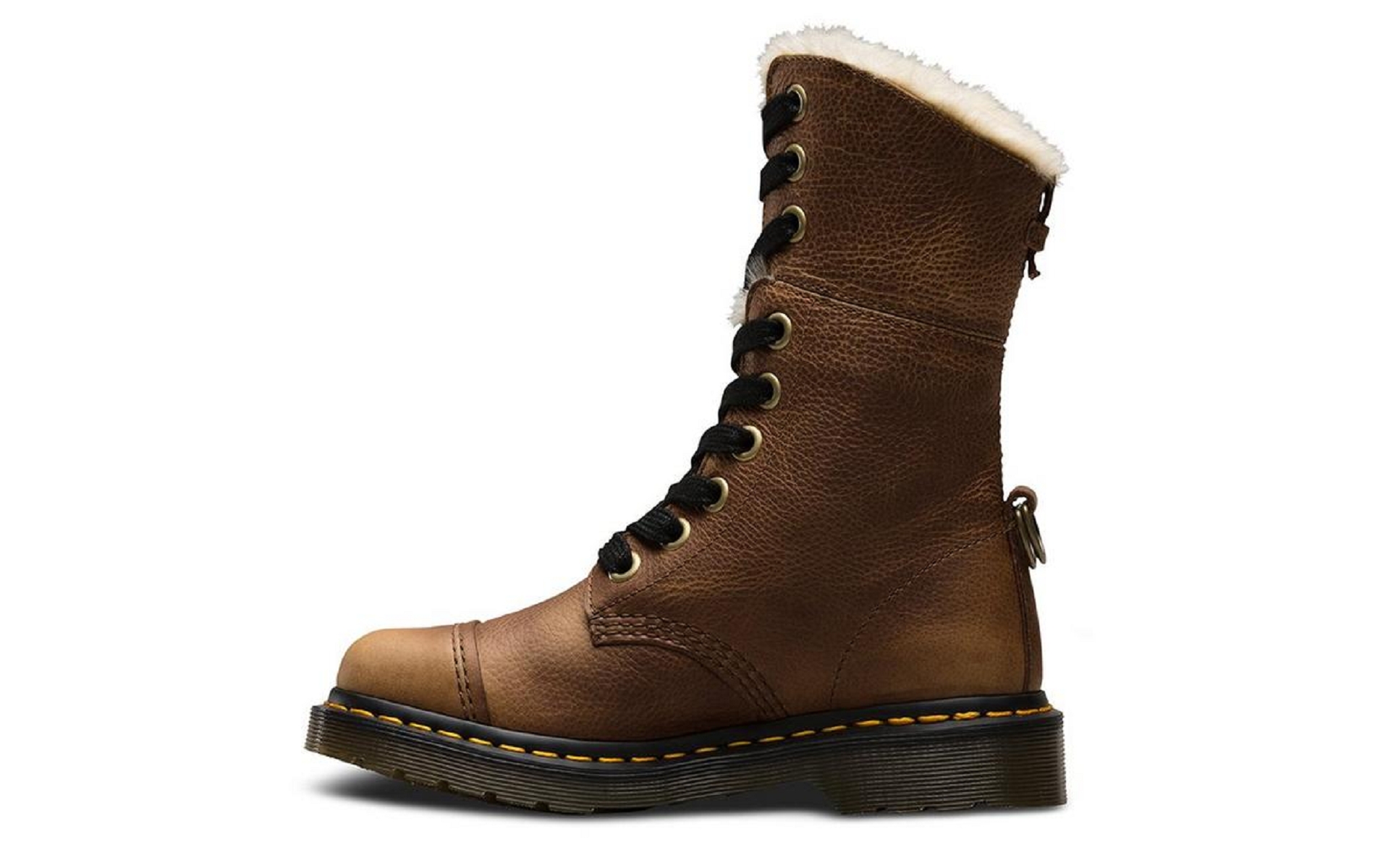 doc martens brown fur lined boots